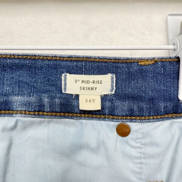 MADEWELL Mid Rise Skinny Jeans 9" Pendale Wash Stretch Classic Ankle Sz 34T Tall - Picture 11 of 12
